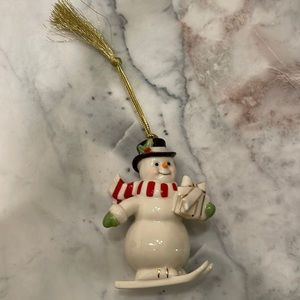 Lenox snowman skiing ornament